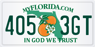 FL license plate 4053GT