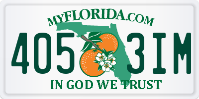 FL license plate 4053IM