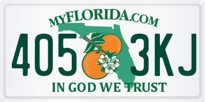 FL license plate 4053KJ
