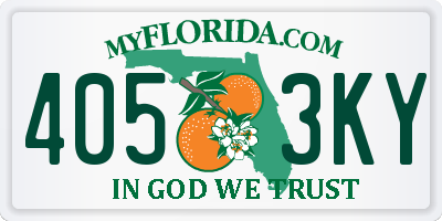 FL license plate 4053KY