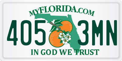 FL license plate 4053MN