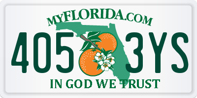 FL license plate 4053YS
