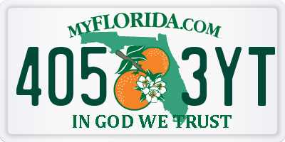 FL license plate 4053YT