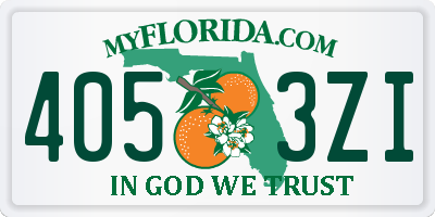 FL license plate 4053ZI