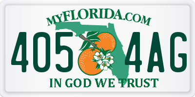 FL license plate 4054AG