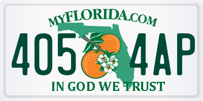 FL license plate 4054AP