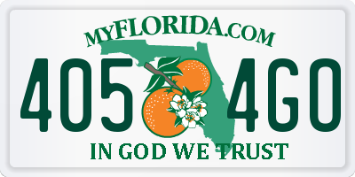FL license plate 4054GO