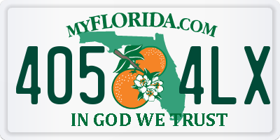 FL license plate 4054LX