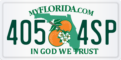 FL license plate 4054SP