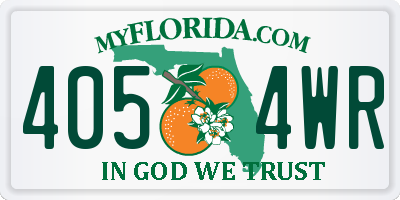 FL license plate 4054WR