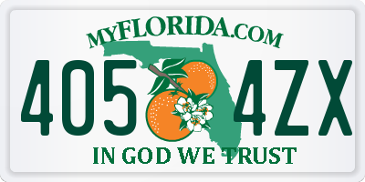 FL license plate 4054ZX