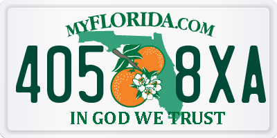 FL license plate 4058XA