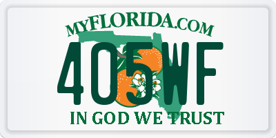 FL license plate 405WF