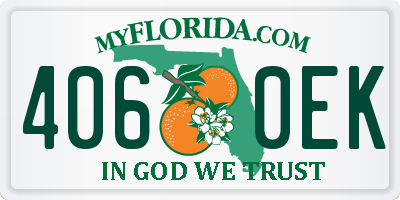 FL license plate 4060EK