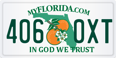 FL license plate 4060XT