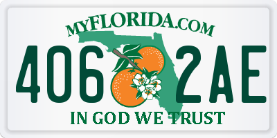 FL license plate 4062AE