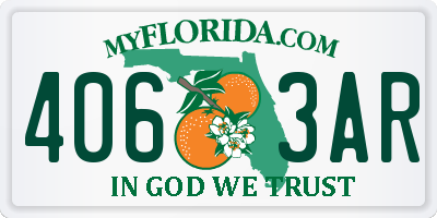 FL license plate 4063AR