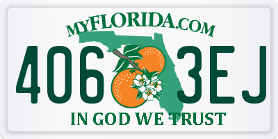 FL license plate 4063EJ