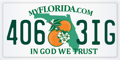 FL license plate 4063IG