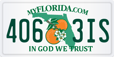 FL license plate 4063IS