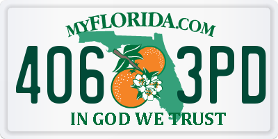 FL license plate 4063PD