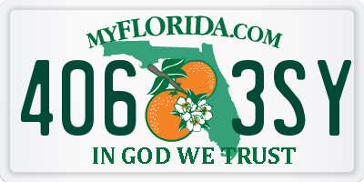 FL license plate 4063SY