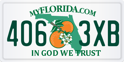 FL license plate 4063XB