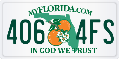 FL license plate 4064FS