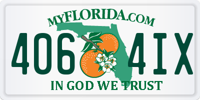 FL license plate 4064IX