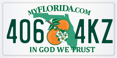 FL license plate 4064KZ