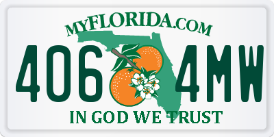 FL license plate 4064MW