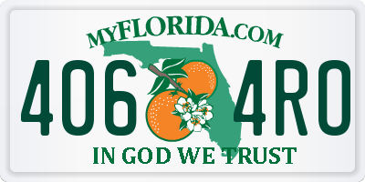 FL license plate 4064RO