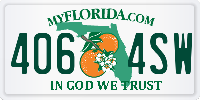 FL license plate 4064SW