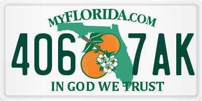 FL license plate 4067AK