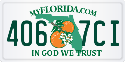 FL license plate 4067CI