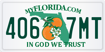 FL license plate 4067MT