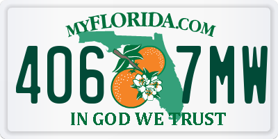 FL license plate 4067MW
