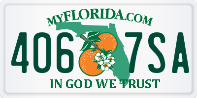 FL license plate 4067SA