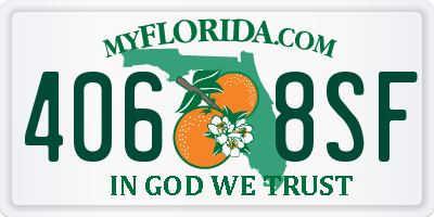 FL license plate 4068SF