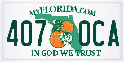 FL license plate 4070CA