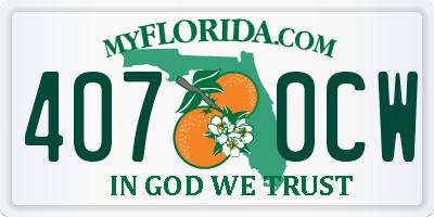 FL license plate 4070CW