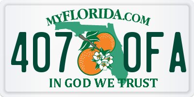 FL license plate 4070FA
