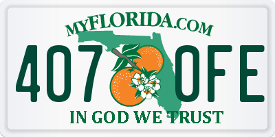 FL license plate 4070FE