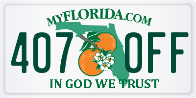 FL license plate 4070FF
