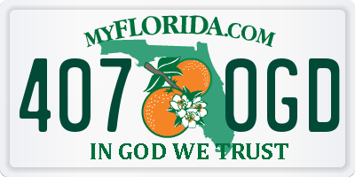 FL license plate 4070GD