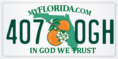 FL license plate 4070GH