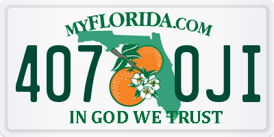 FL license plate 4070JI