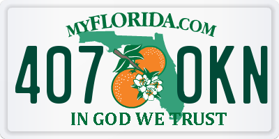FL license plate 4070KN