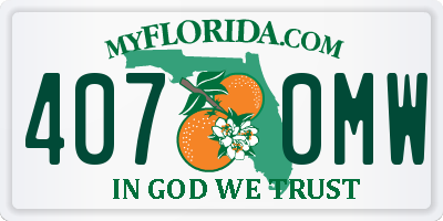FL license plate 4070MW