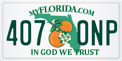 FL license plate 4070NP